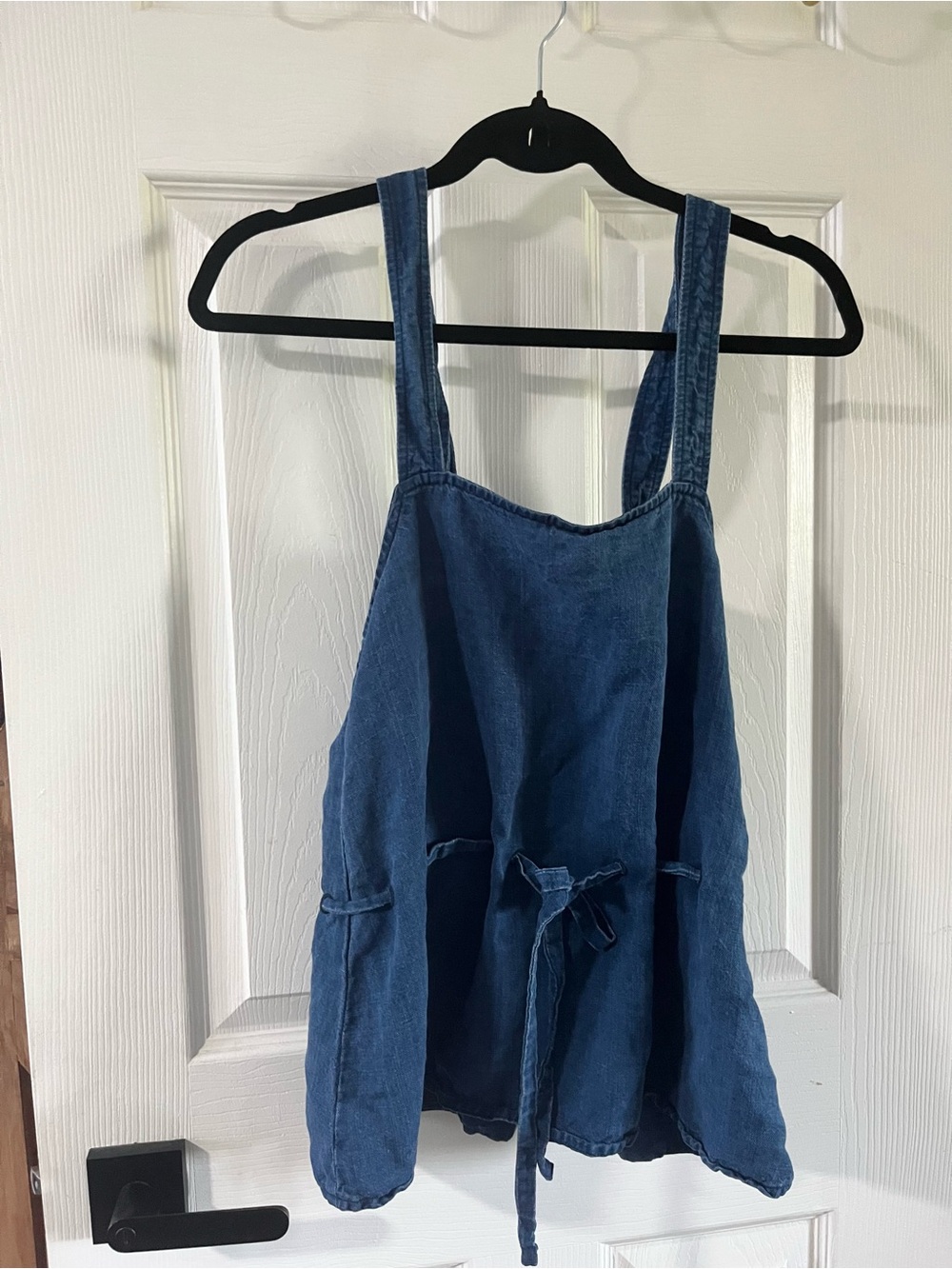 Wilfred With Linen Dark Wash Blue Apron-Style Tank Top - Size Small